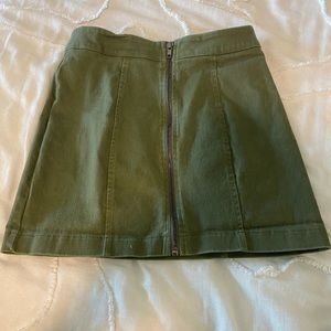 Green mini skirt